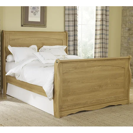 King Sleigh Bed with Curved Sideposts